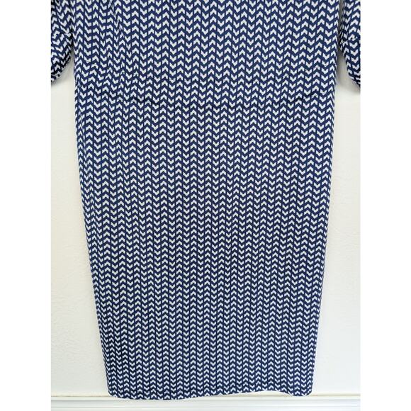 Veronica M Midi Dress Chevron Tied Vacation Tropical Beach Blue White Size XS - Picture 7 of 12